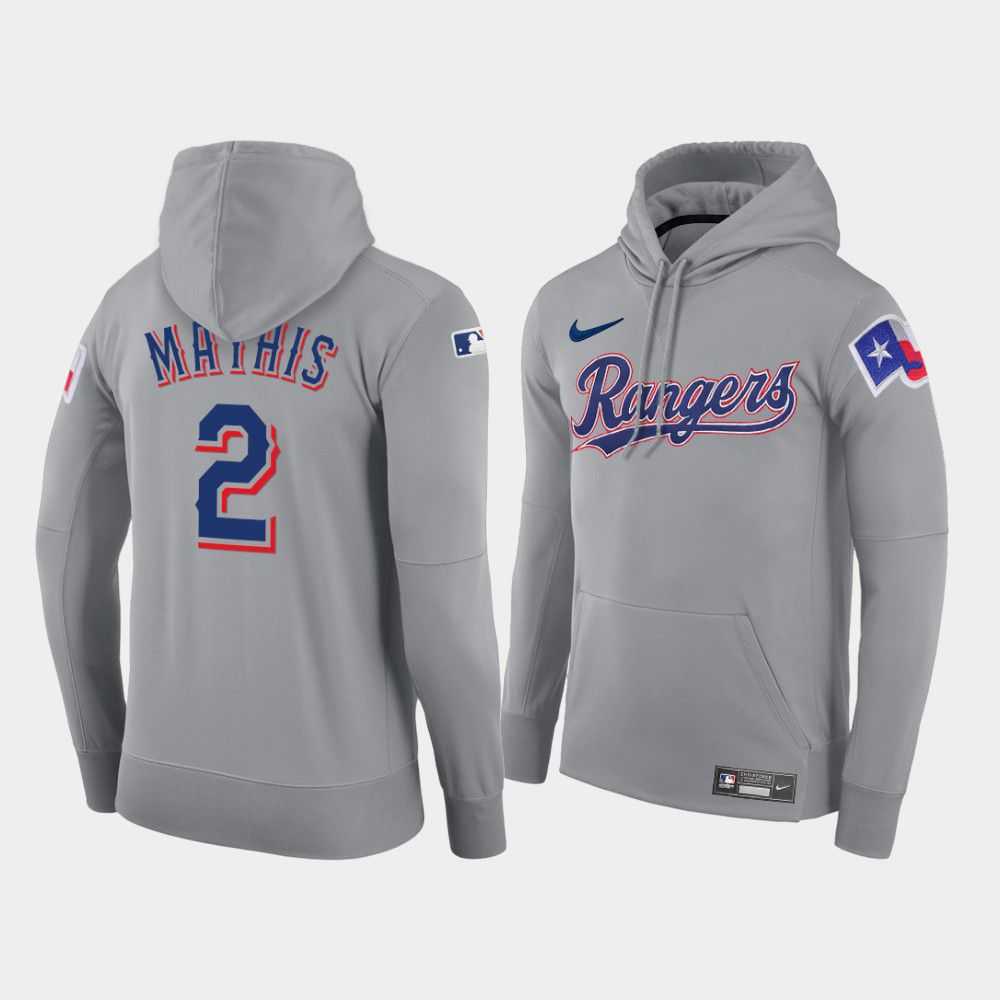 Men Texas Rangers 2 Mathis gray road hoodie 2021 MLB Nike Jerseys
